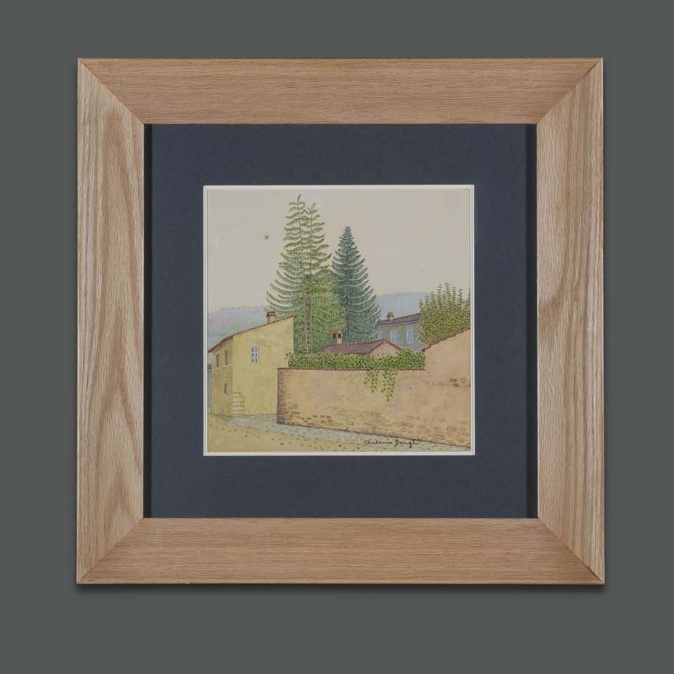 1950s Antonio Donghi Signed Certified and Archived Landscape Painting