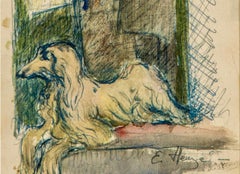 Edmond Heuzé French Belle Époque Signed Watercolor