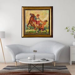 Signed Dated and Located Mid-Century Italian School Mythological Scene Painting