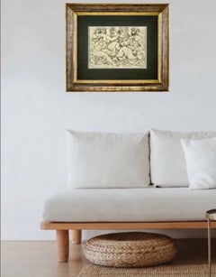 Amerigo Tot 1960s Signed and Dated Mythological Drawing