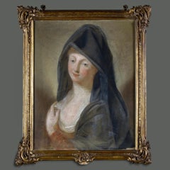 Late 18th Century French Jean-Baptiste Perronneau Credited Pastel on Paper