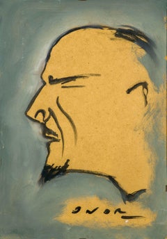 Portrait à la tempera réalisé au milieu du siècle par un disciple de George Grosz
