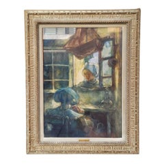 Pastel Impressionism Intimate Blue Scene Gaston La Touche, France