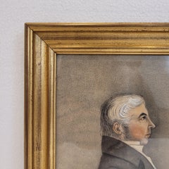 Disegno su carta in stile Art Nouveau francese "Ritratto maschile di profilo".