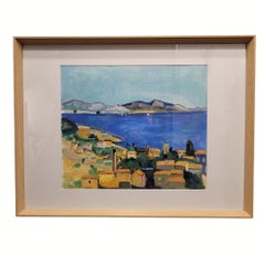 Postimpressionist gouachebased on a work by Paul Cézanne“The Bay of Marseille "