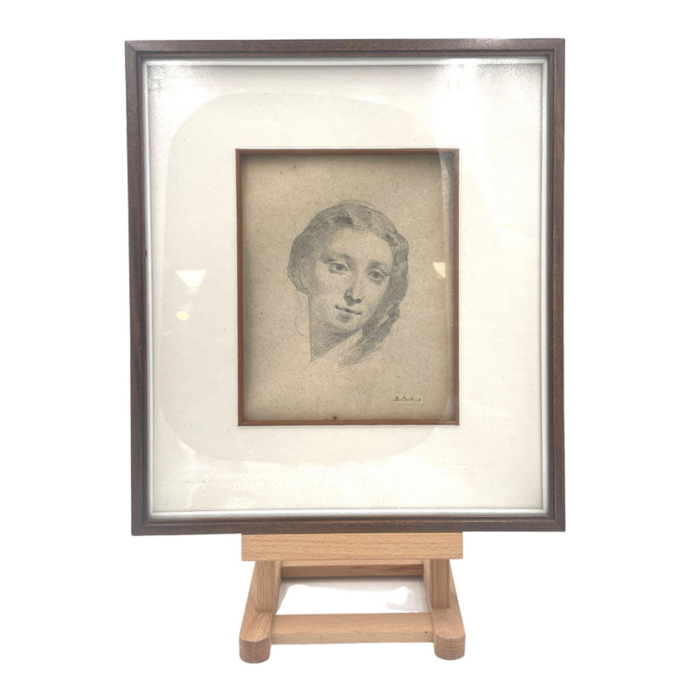 Disegno realizzato a matita su carta di dimensioni 15 x 19 cm dall'artista Alberto Pasini (Busseto 1826 - Cavoretto 1899) raffigurante un volto femminile databile intorno al 1870.

L'opera reca la firma A.Pasini nell'angolo in basso a destra, sopra