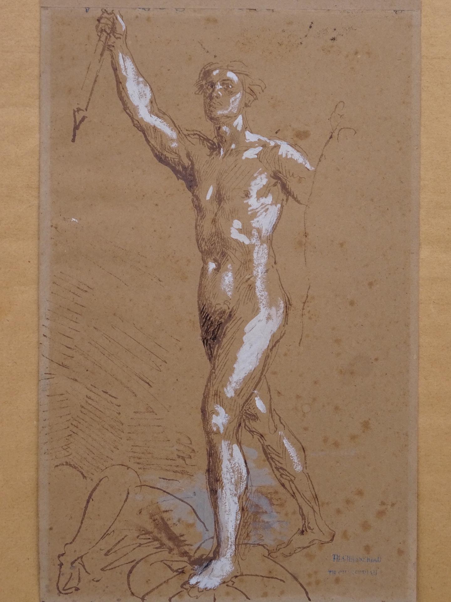 Dessin préparatoire au crayon sur papier de Théodore Chassériau, vers 1850 en vente 6