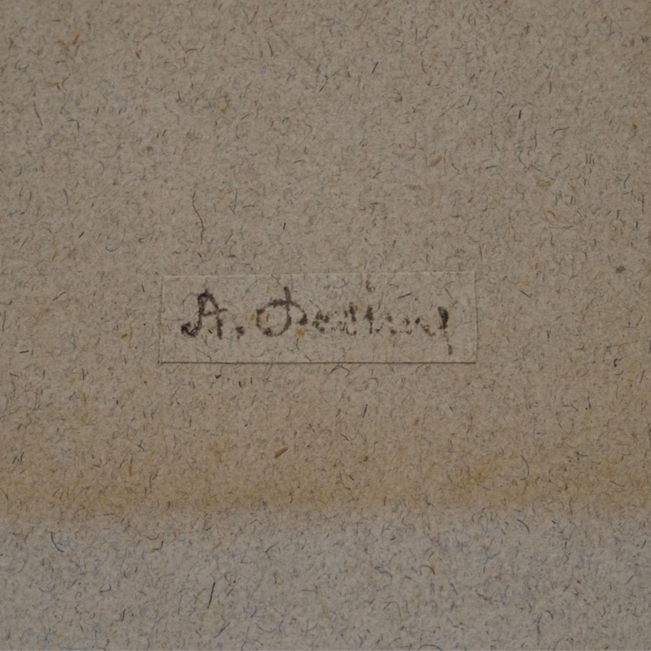 Disegno a matita su carta “Ritratto femminile” di Alberto Pasini, 1870 circa in vendita 2