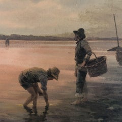 Acquerello “Pescatori nella laguna di Venezia”, Alberto Prosdocimi, '900