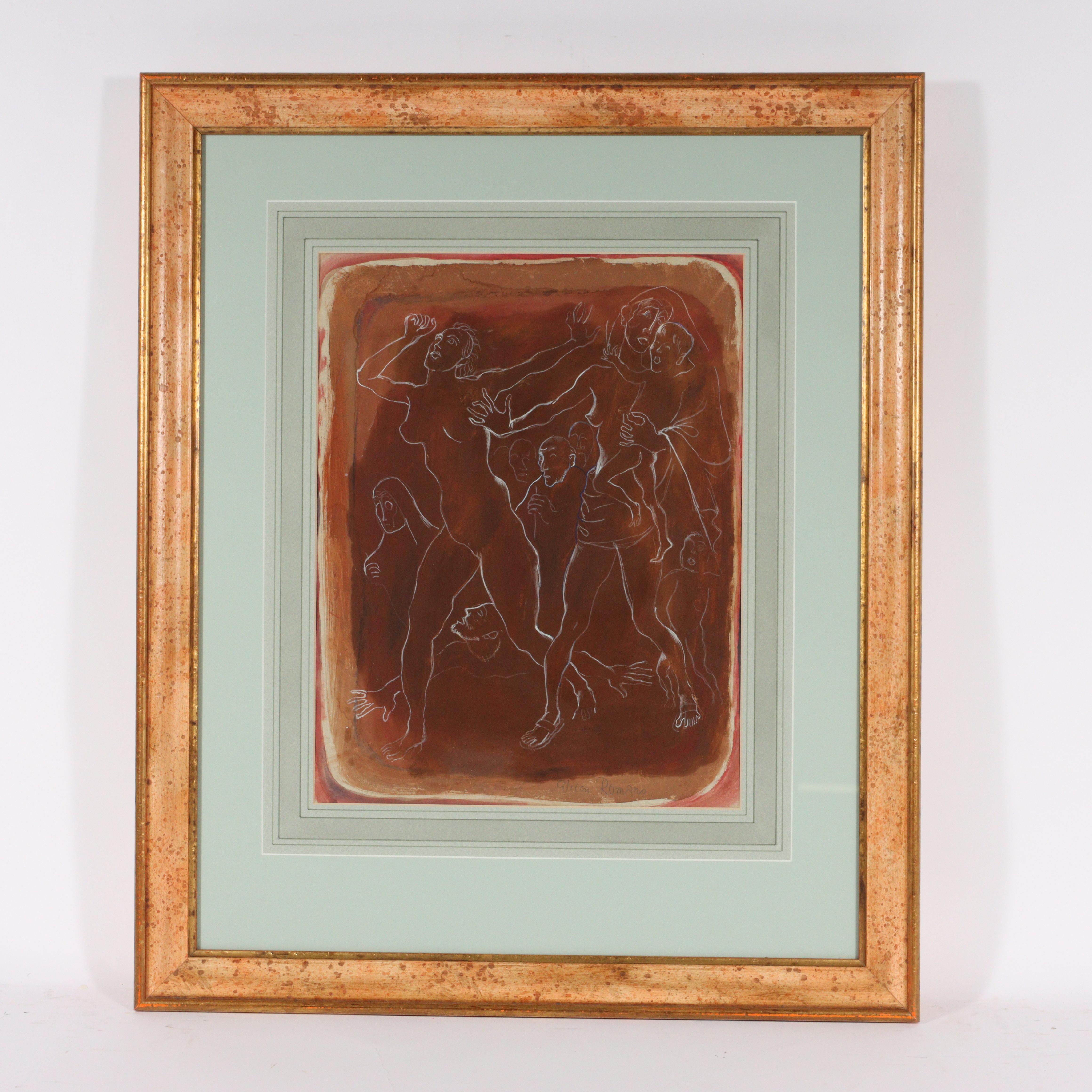Emanuel Glicenstein Romano Figurative Art – Nackte Figuren der Moderne