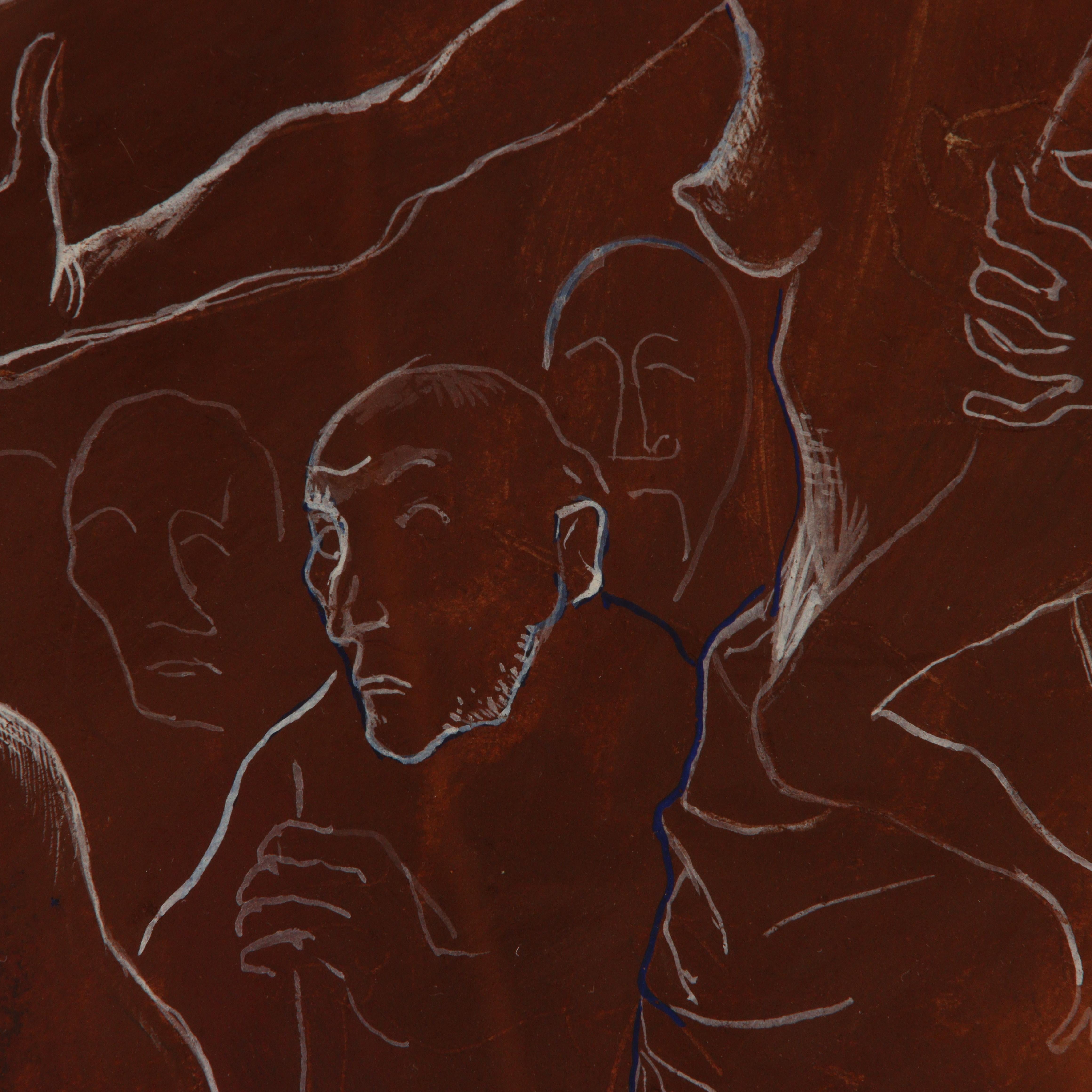 Nackte Figuren der Moderne (Abstrakter Expressionismus), Art, von Emanuel Glicenstein Romano