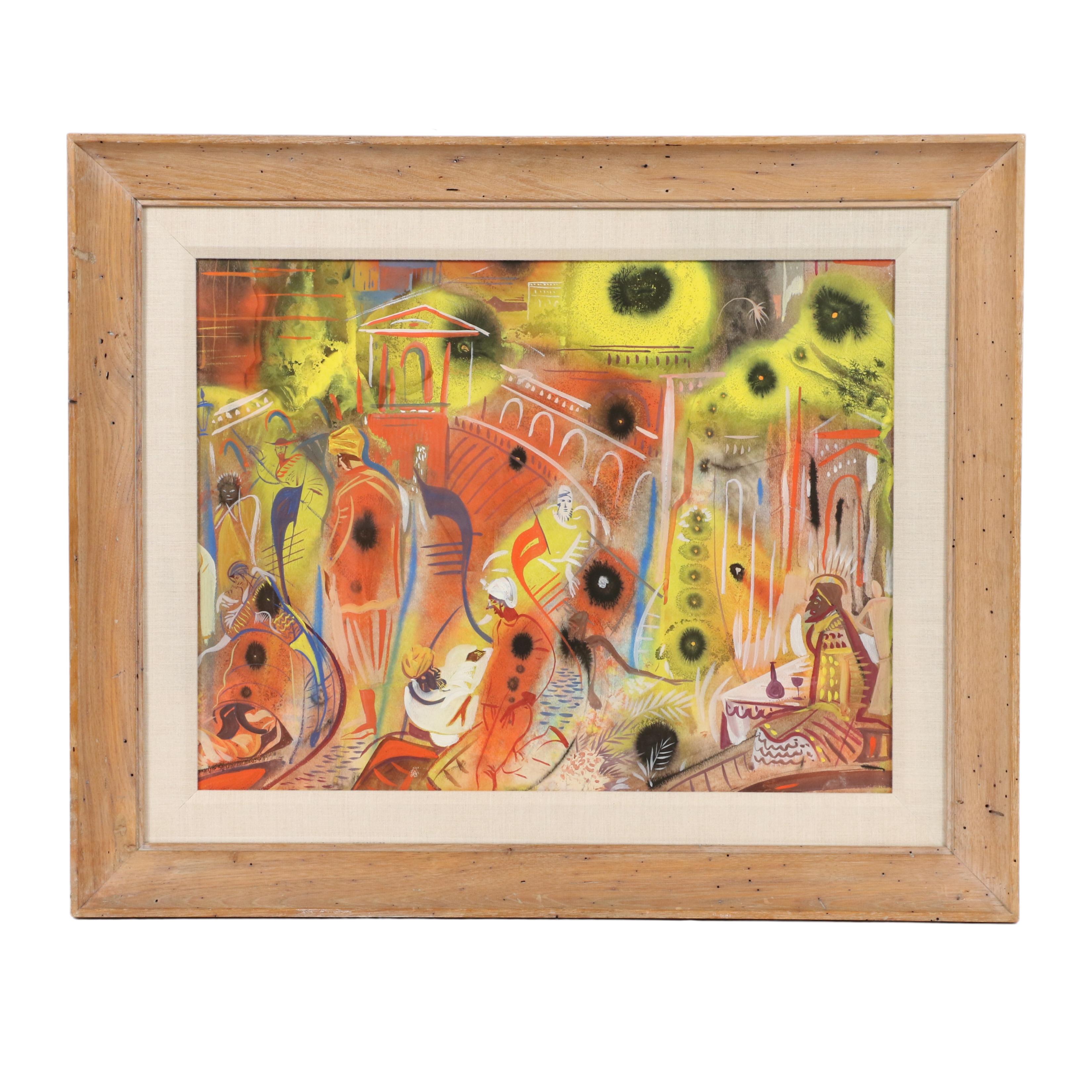 Unsigned.  Labeled verso.

Exhibited: Cleveland Museum of Art, 38th Annual May Show, 1956.  Awarded first prize watercolor.

Born in West Point, Ohio near the border of Pennsylvania, Paul Travis became a painter, lithographer, etcher, and teacher,