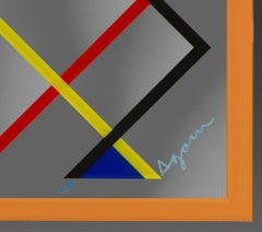 Yaakov Agam "Omaggio a Mondrian (Bordo arancione)", serigrafia a colori su specchio, 2000