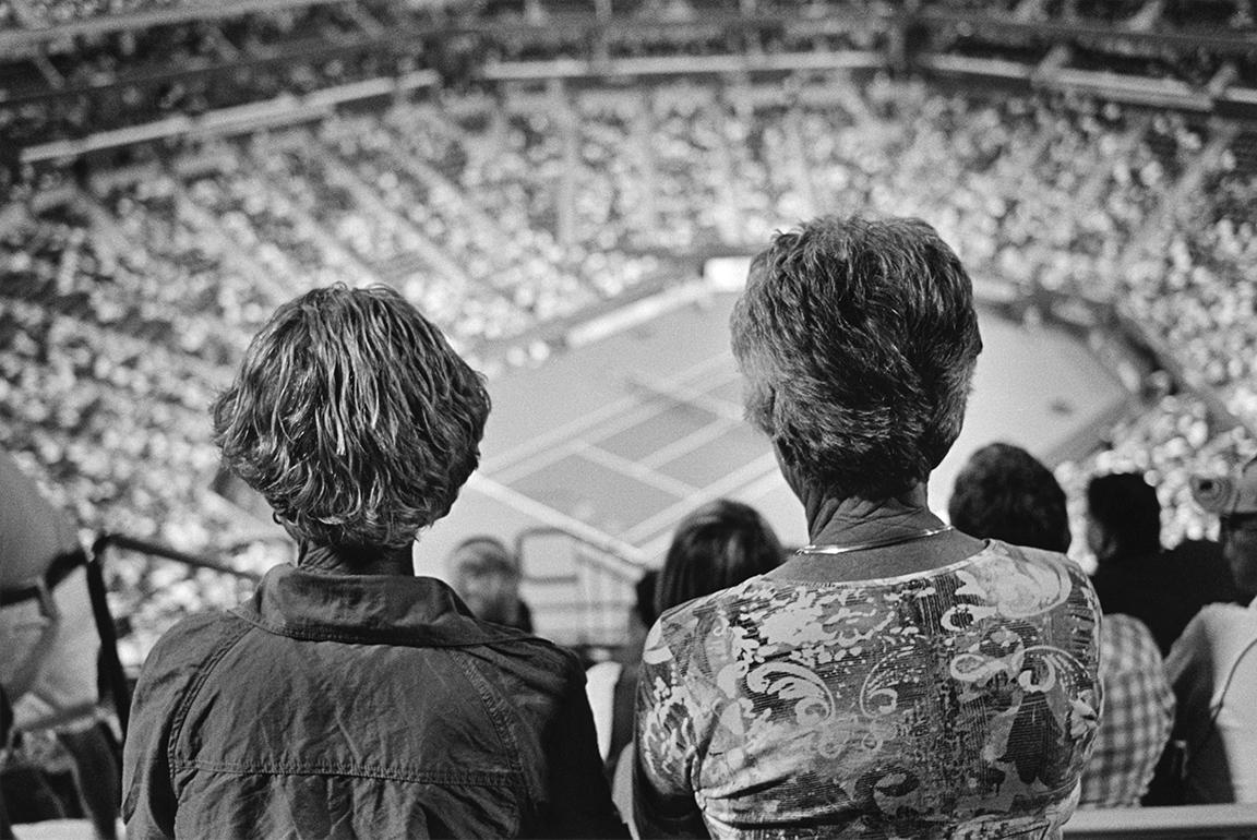 Stephan Würth Black and White Photograph - Spectators at night match, Indian Wells, California