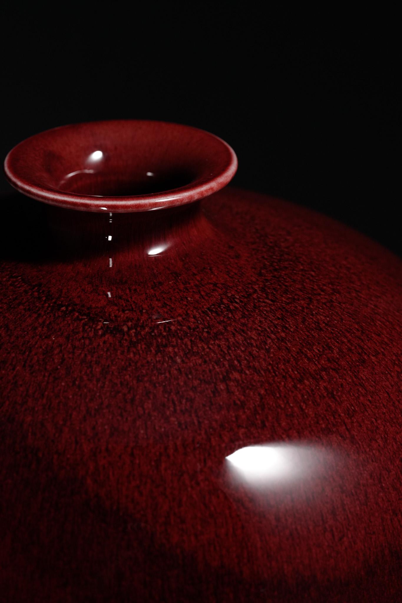 Große rote Meiping-Vase von Langyao im Angebot 2