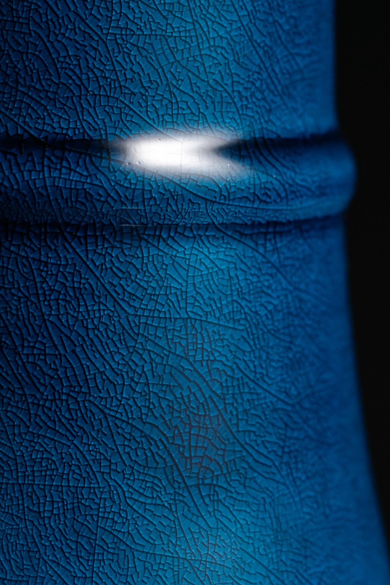 Vaso a corda blu pavone in vendita 1