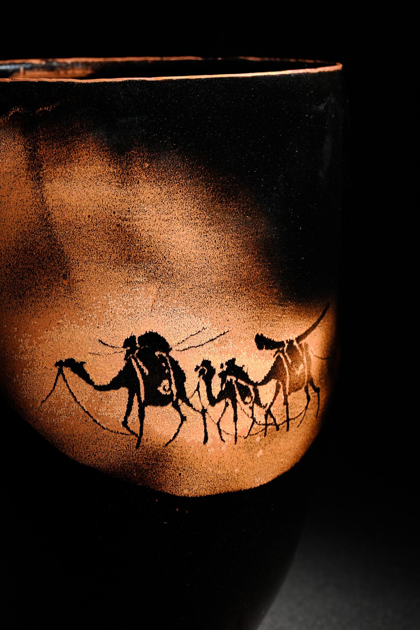 Iron-Glazed Camel Vase - Art by Yasuhisa Nagira