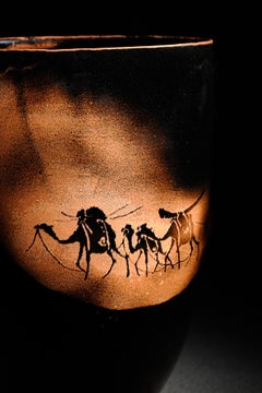 Iron-Glazed Camel Vase