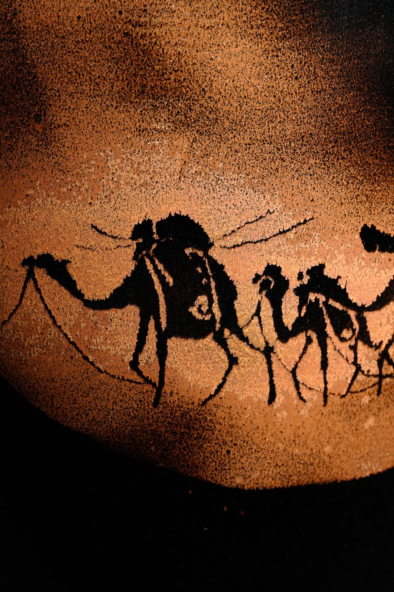 Iron-Glazed Camel Vase For Sale 7
