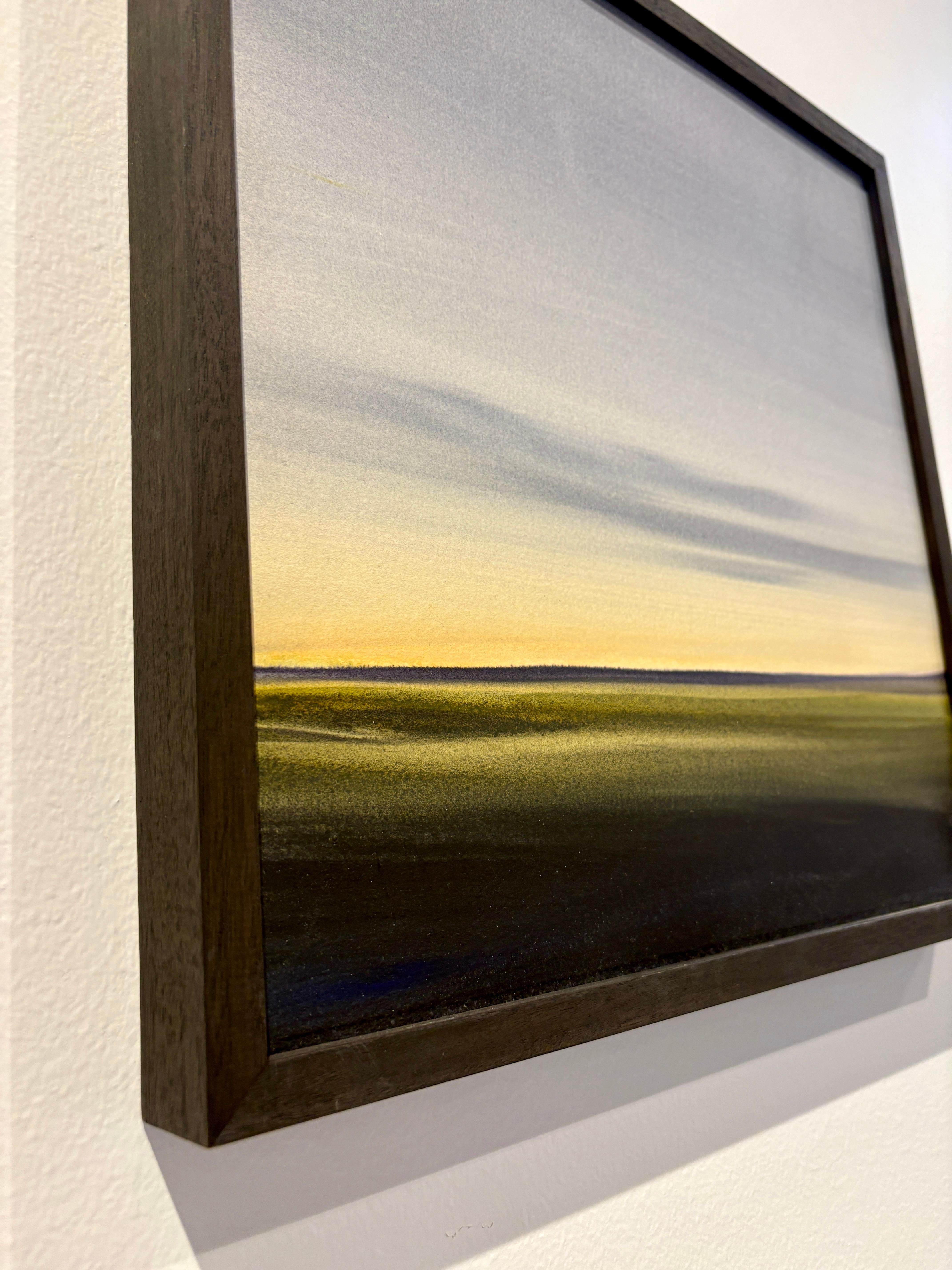 No. 28, Peinture à l'aquarelle d'un paysage atmosphérique, 2025 - Gris Landscape Art par Dodi Fredericks