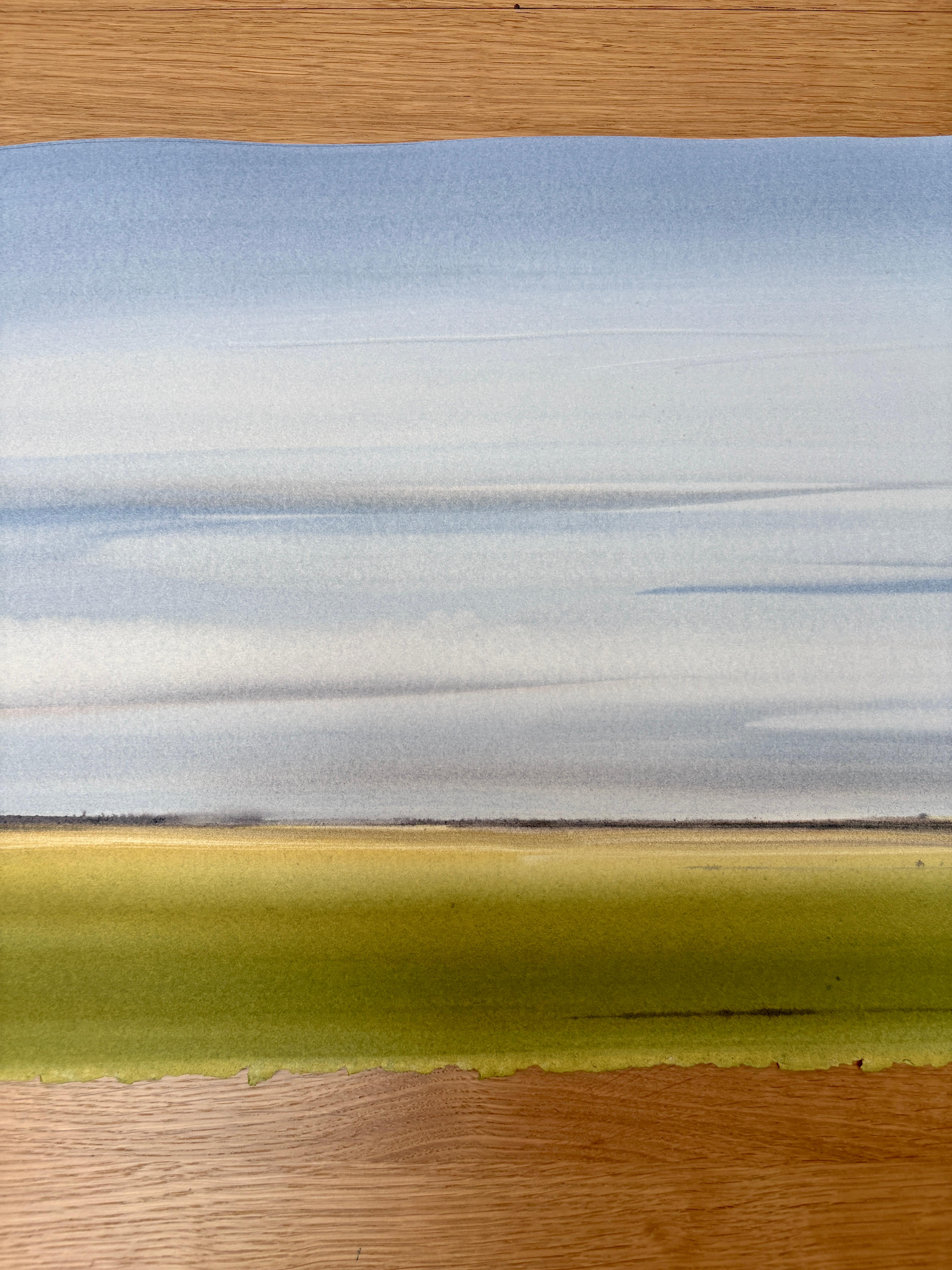 No 32, Peinture à l'aquarelle d'un paysage atmosphérique, 2025 en vente 2