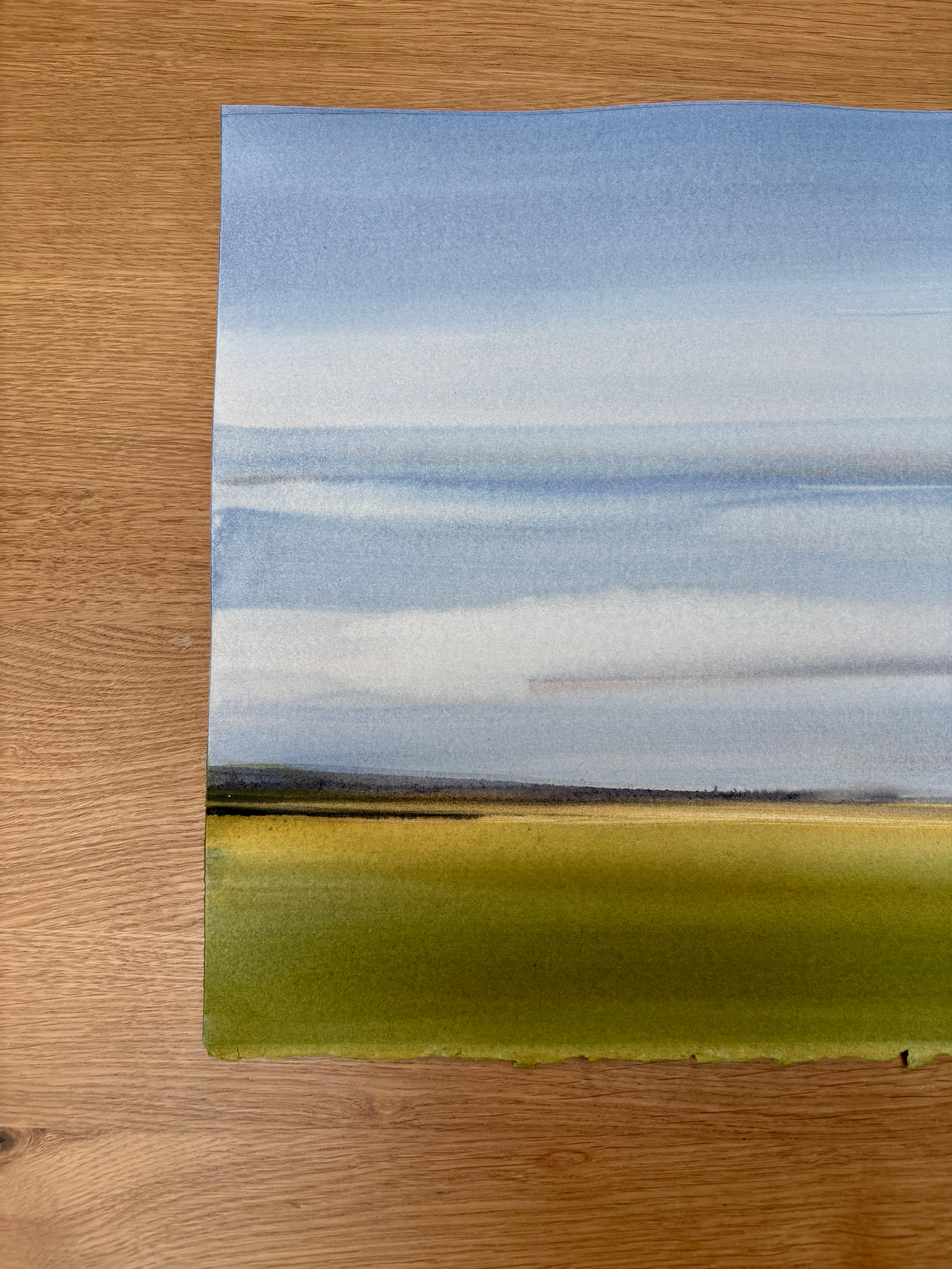 No 32, Peinture à l'aquarelle d'un paysage atmosphérique, 2025 en vente 3