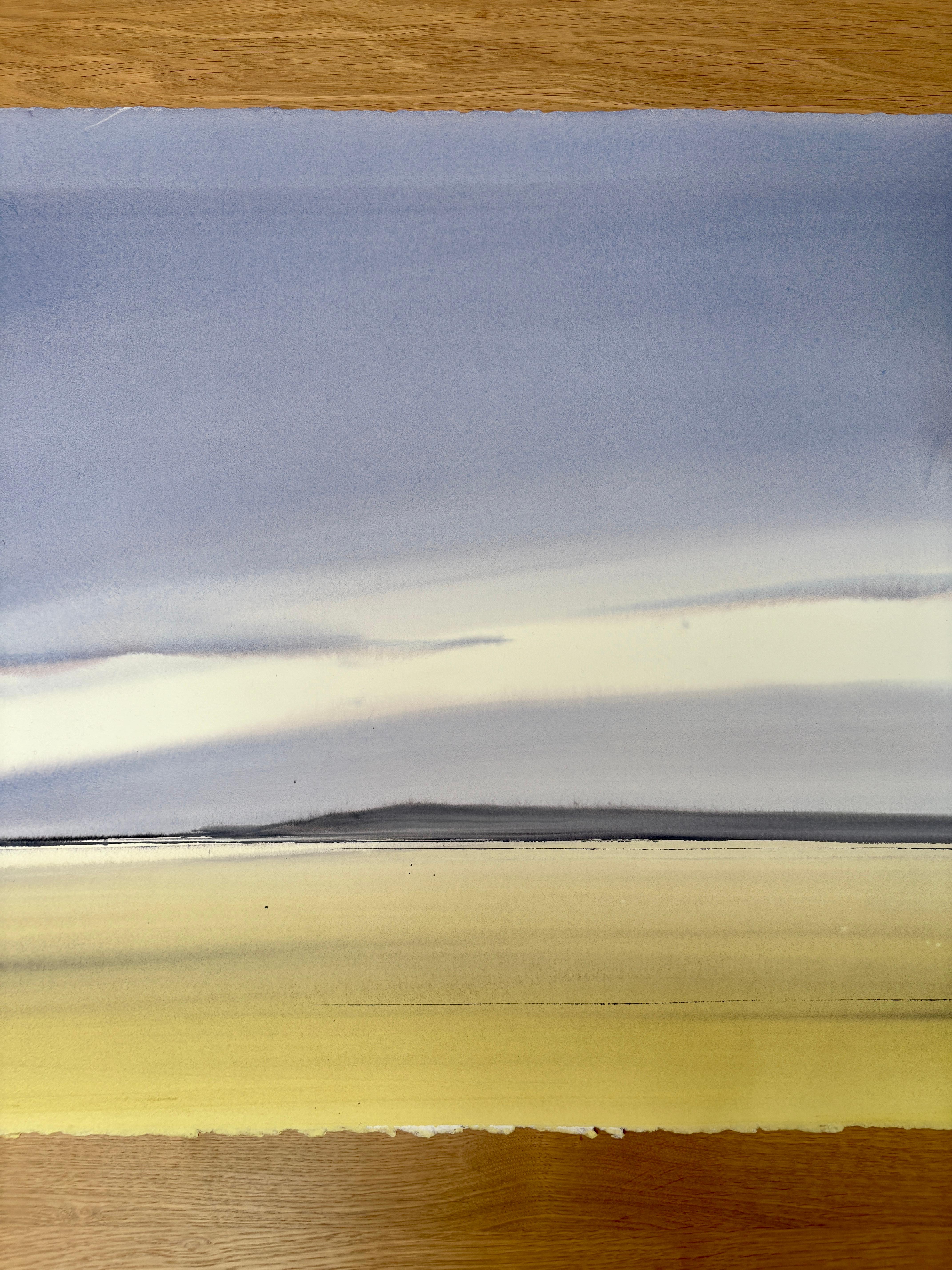 No. 34, Peinture à l'aquarelle d'un paysage atmosphérique, 2025 - Gris Landscape Art par Dodi Fredericks