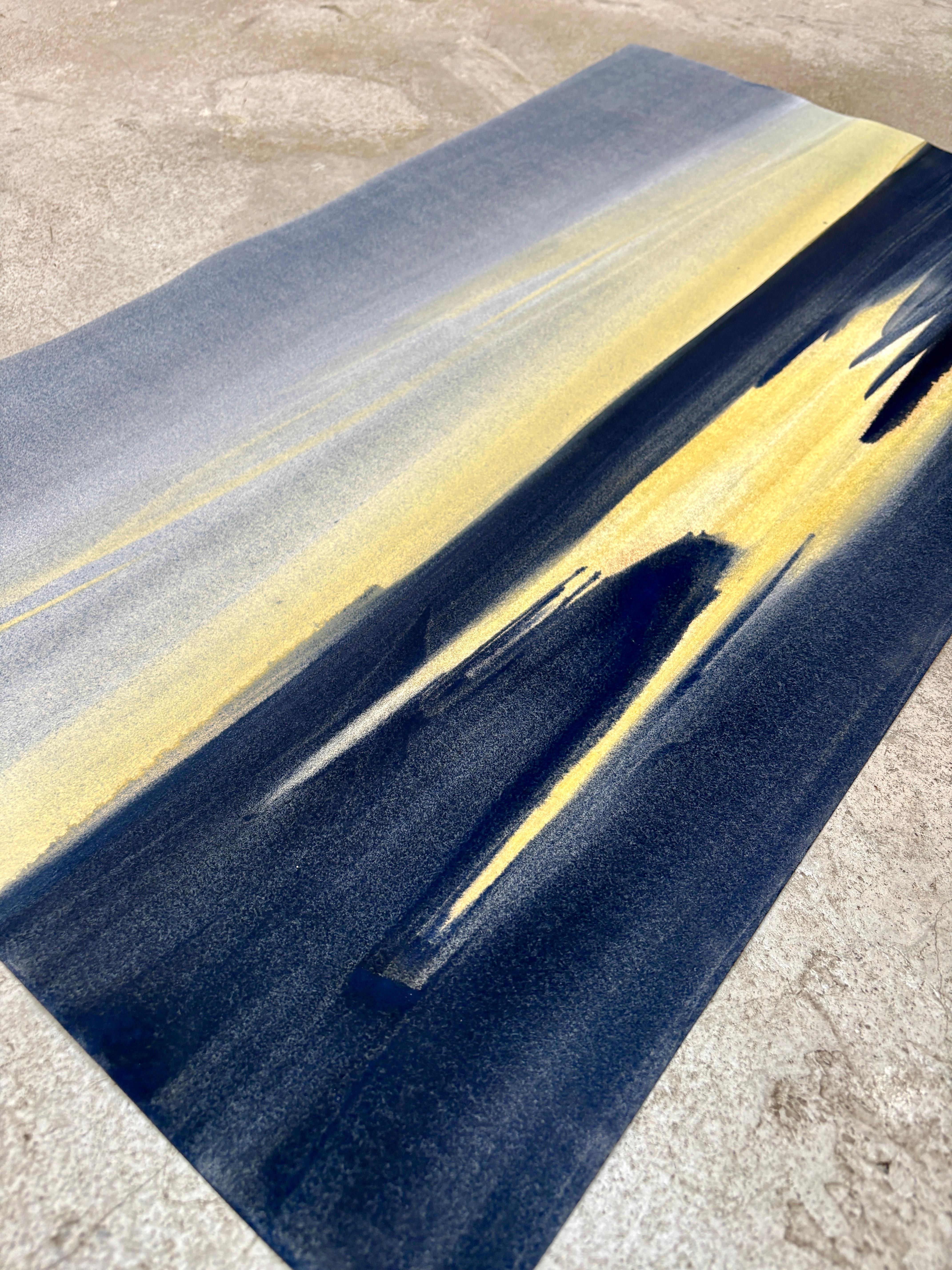 No. 40, Peinture à l'aquarelle d'un paysage atmosphérique, 2025 en vente 5