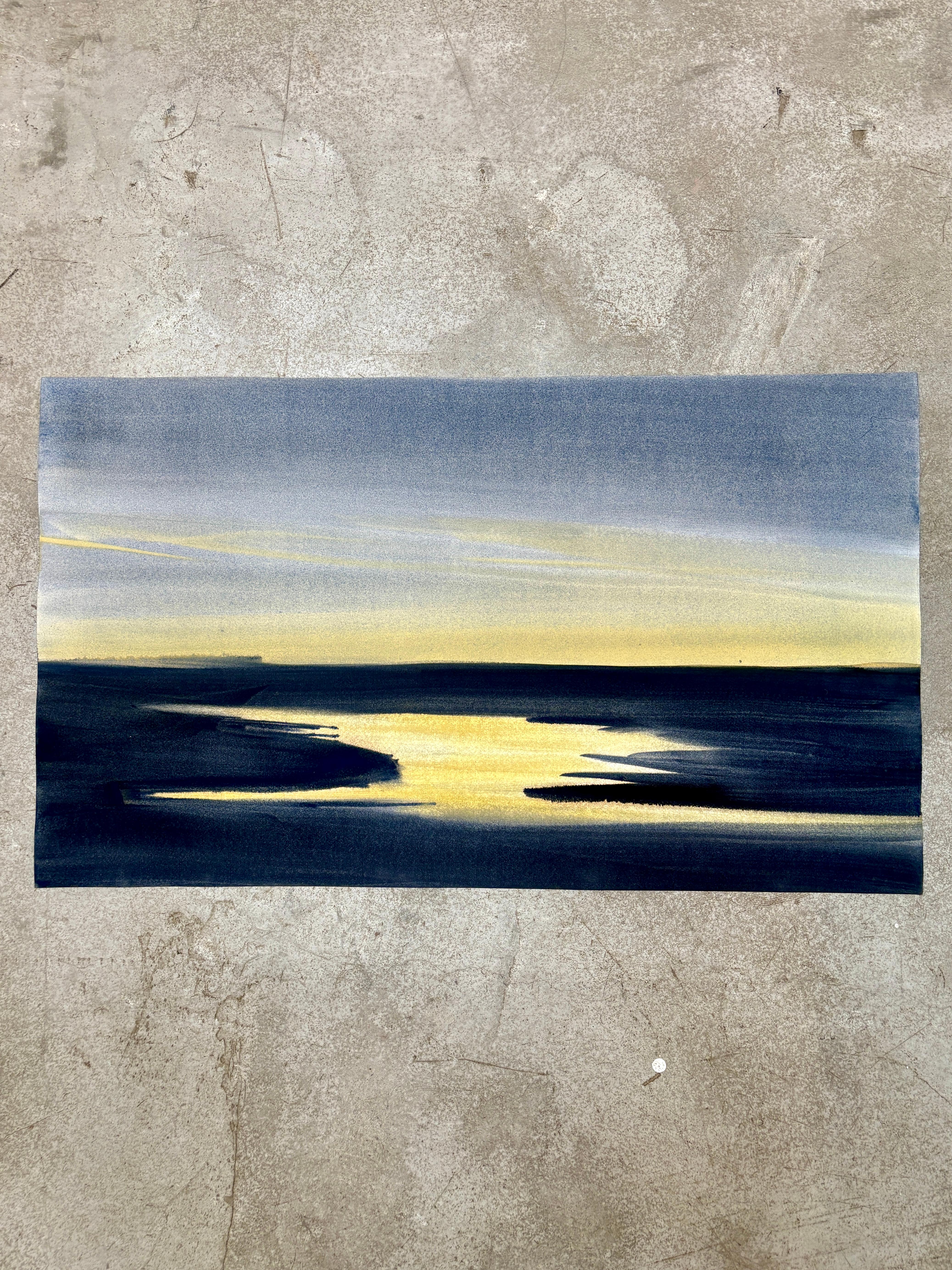 No. 40, Peinture à l'aquarelle d'un paysage atmosphérique, 2025 en vente 6