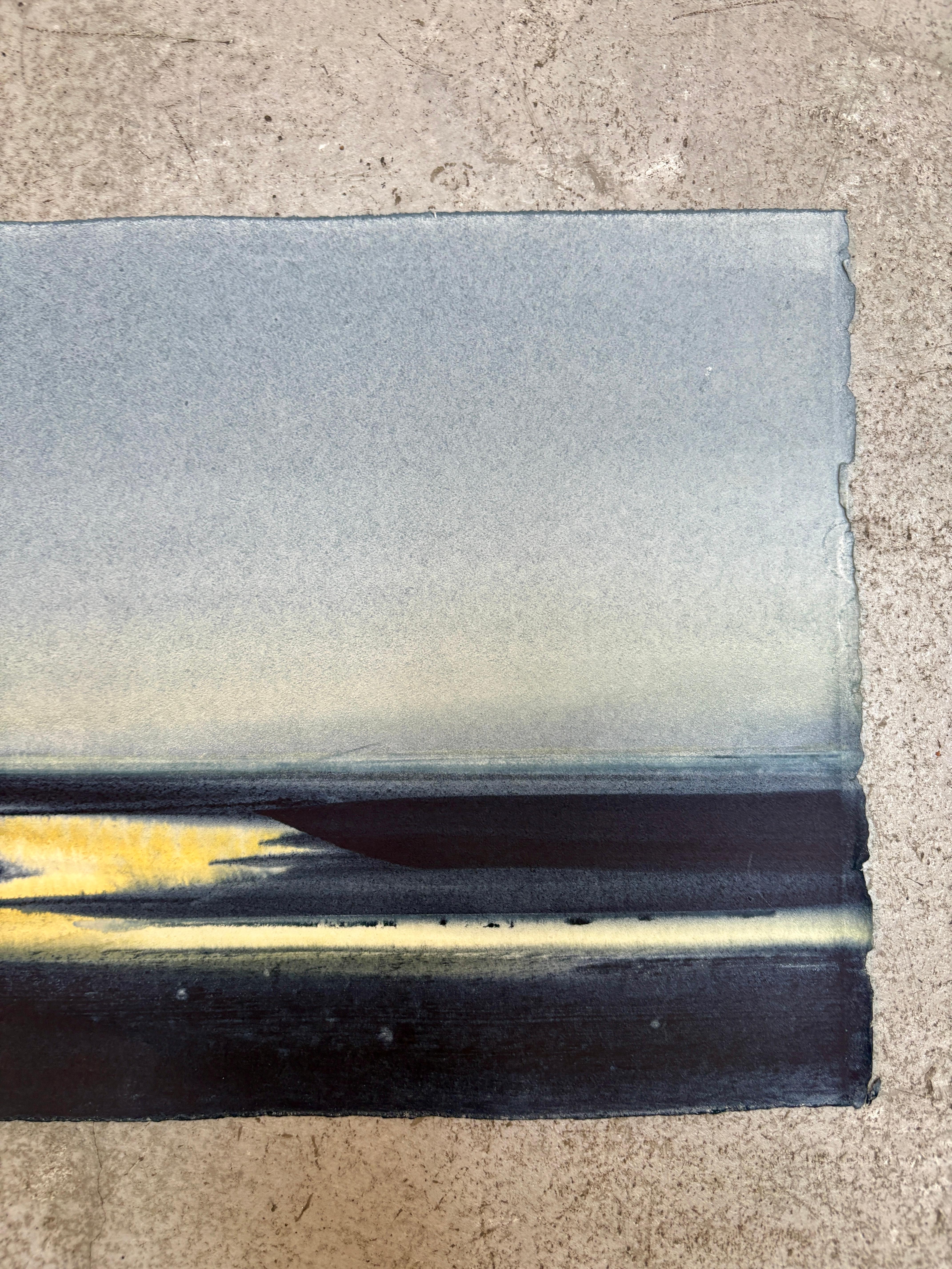 No. 9, Peinture à l'aquarelle d'un paysage atmosphérique, 2025 en vente 1