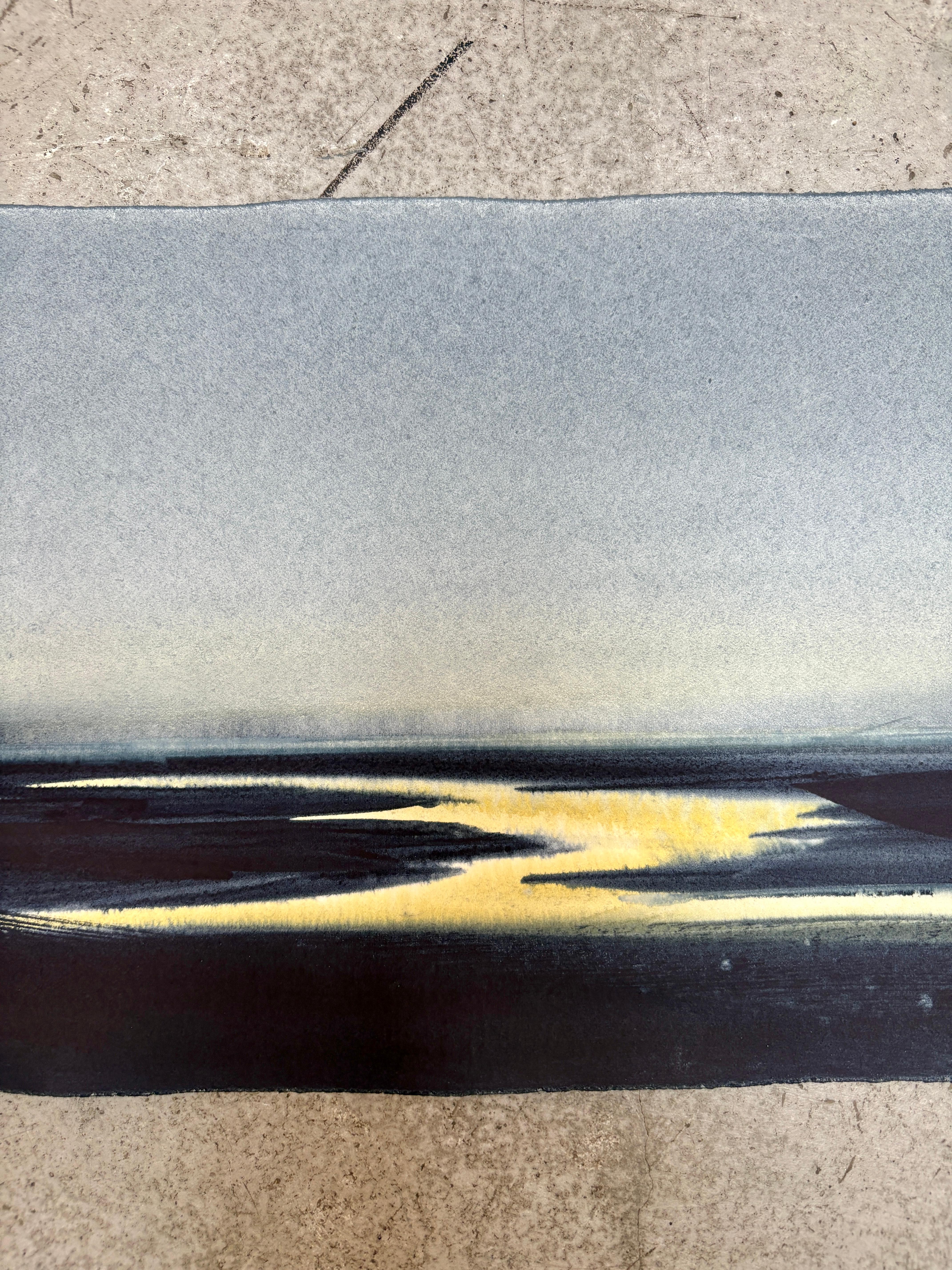 No. 9, Peinture à l'aquarelle d'un paysage atmosphérique, 2025 en vente 3