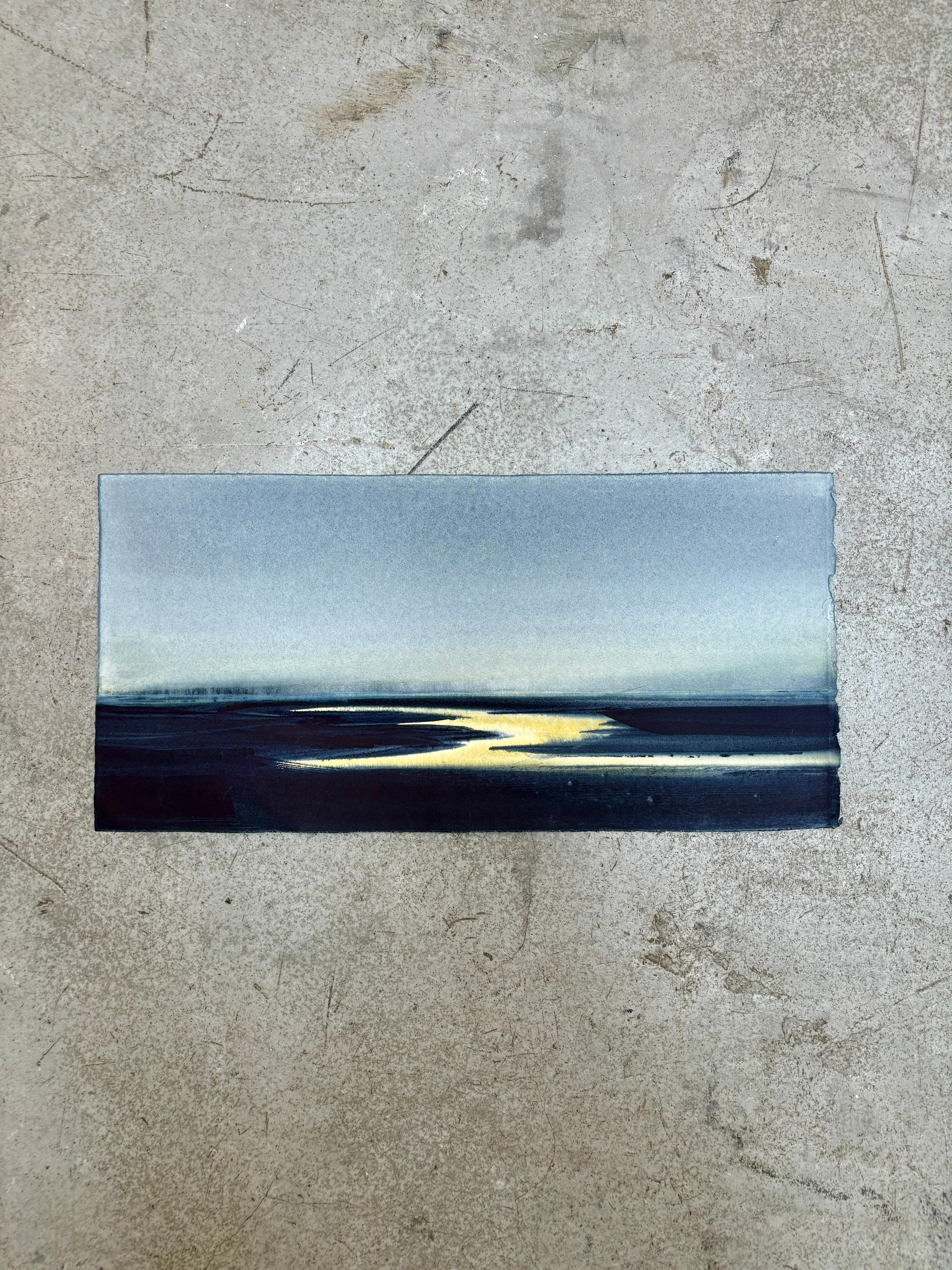 No. 9, Peinture à l'aquarelle d'un paysage atmosphérique, 2025 en vente 4