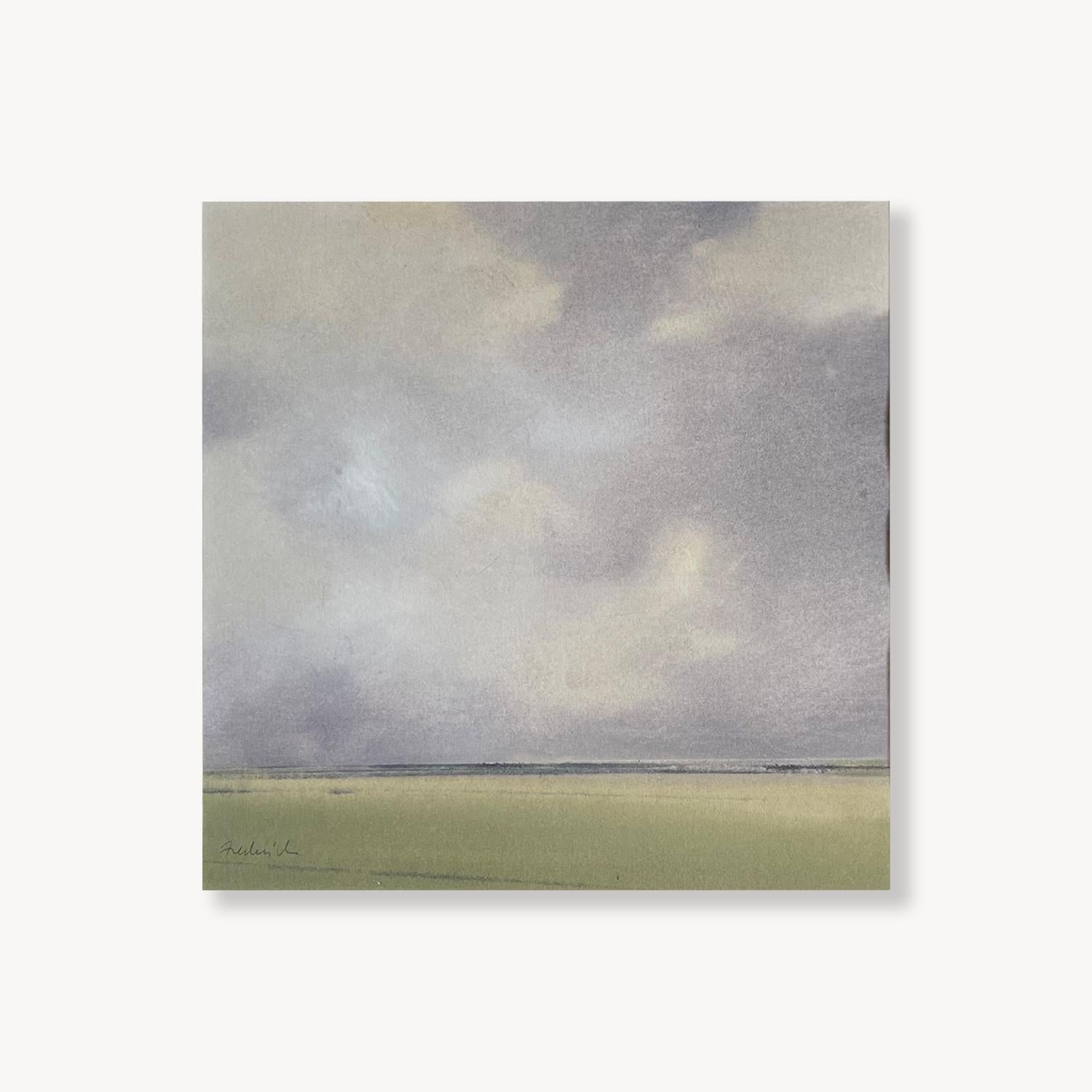 Dans la brume, paysage atmosphérique peint à l
aquarelle, 2025 - Art de Dodi Fredericks