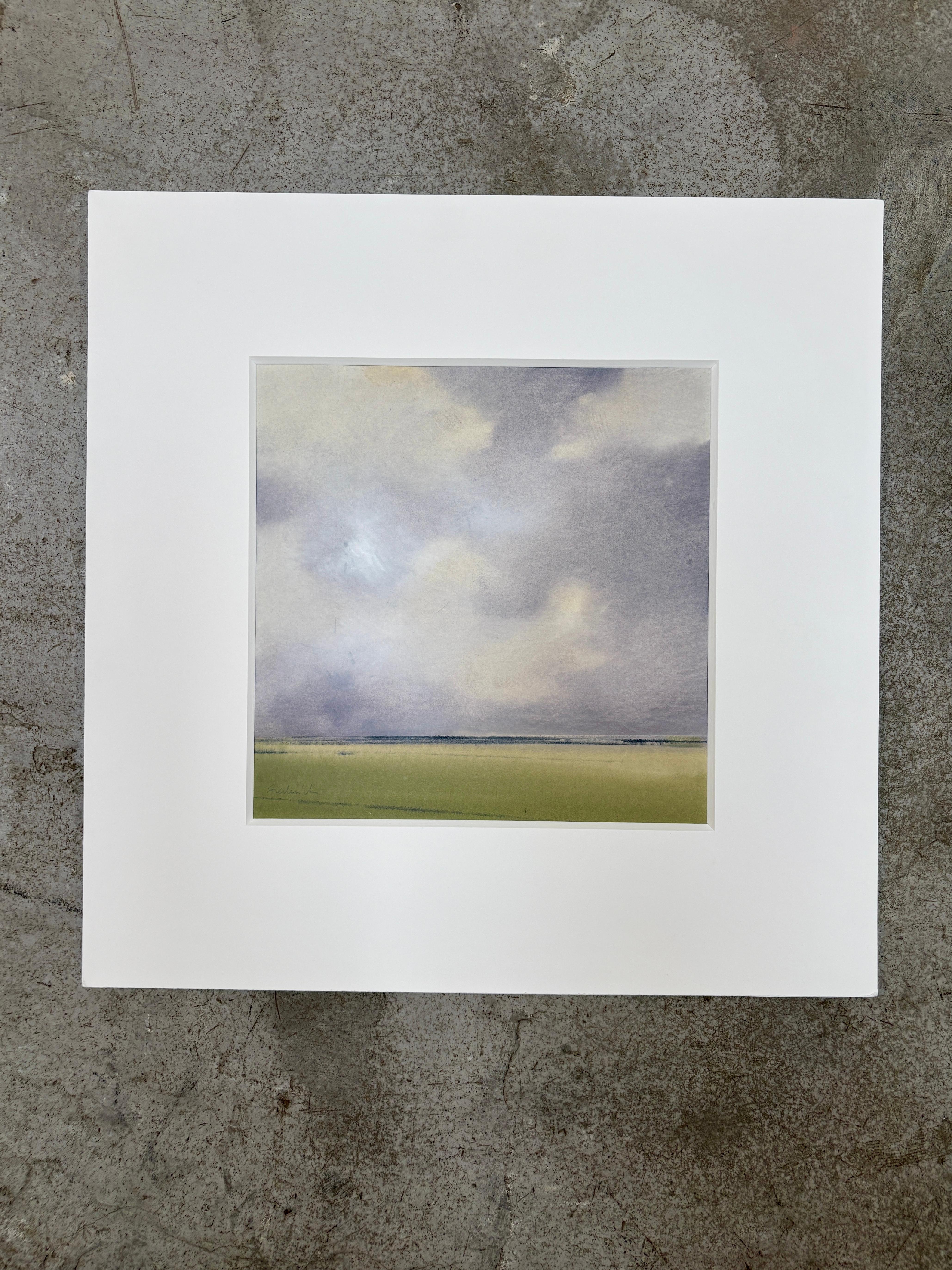 Dans la brume, paysage atmosphérique peint à l'aquarelle, 2025 en vente 5