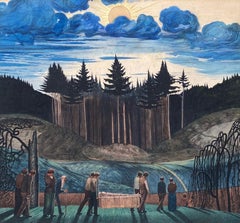 Procesión fúnebre, Baviera" acuarela sobre papel de Claughton Pellew