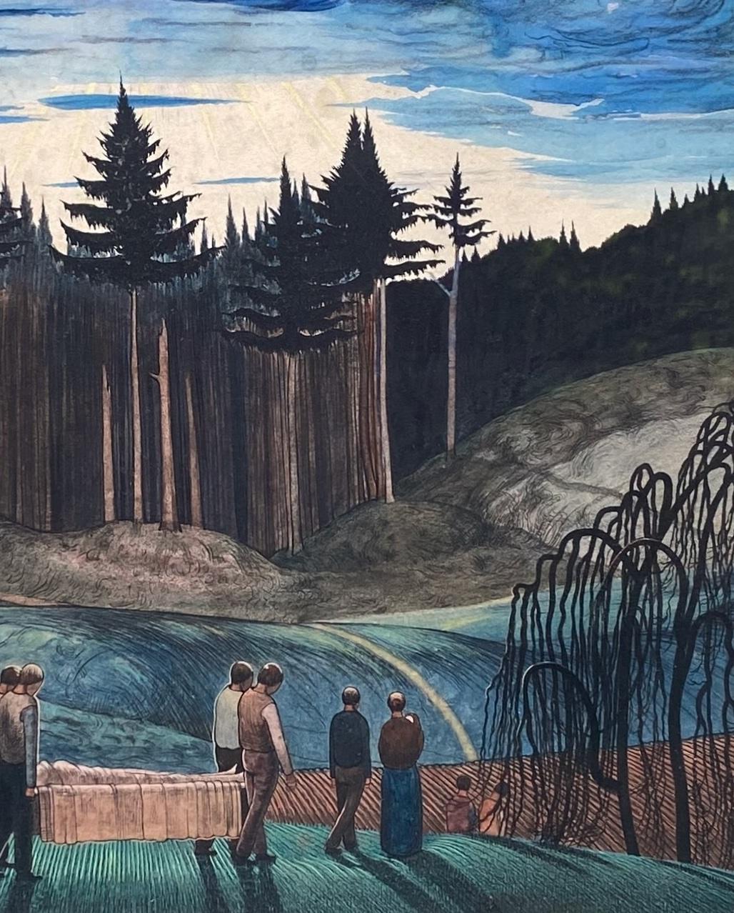 'Funeral Procession, Bavaria' watercolour on paper by Claughton Pellew For Sale 7