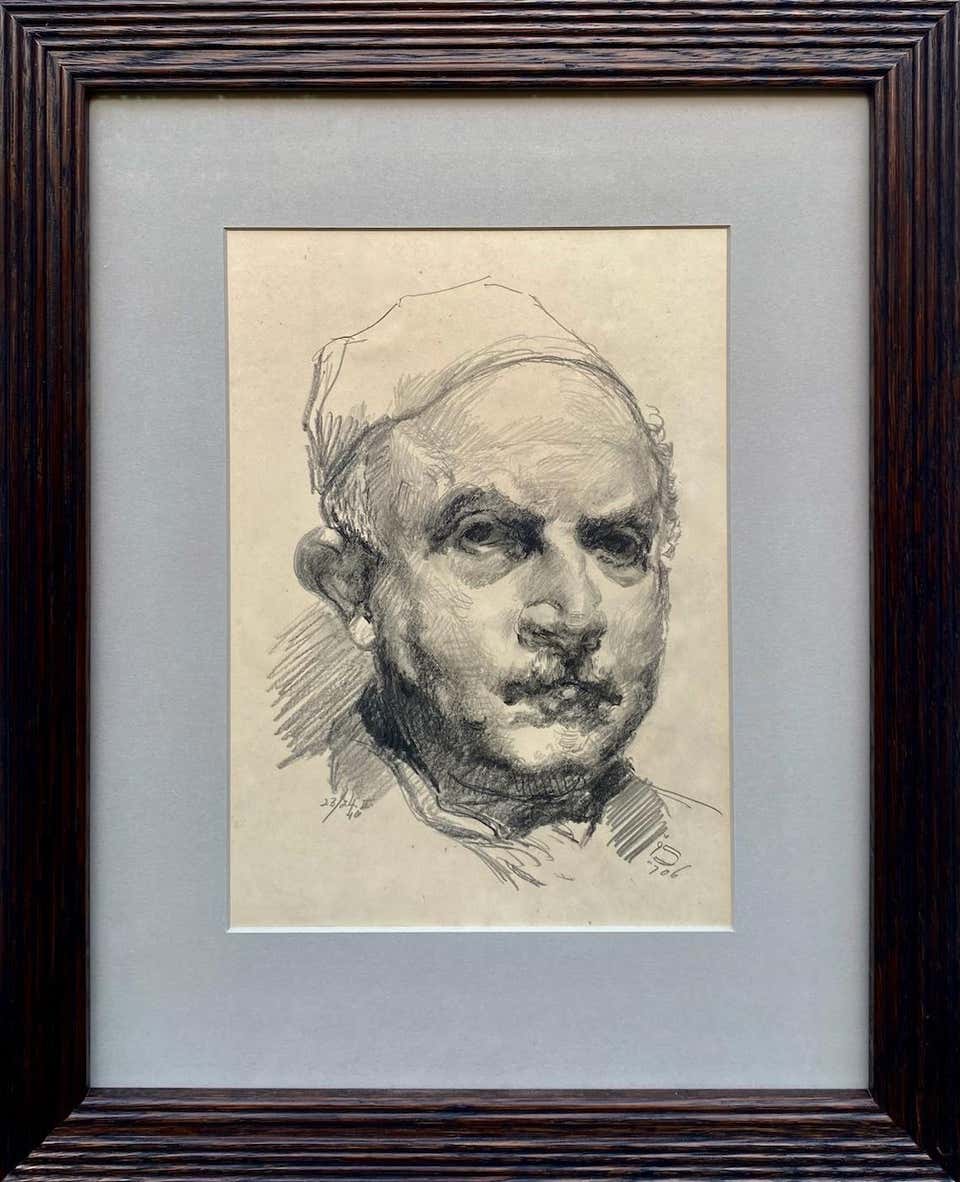 Self-Portrait with Cap, drawing by Ludwig Meidner