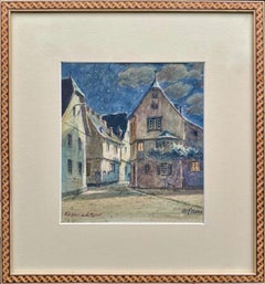 'Ediger on the Moselle' watercolour by Carl Nonn