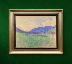 Paysage de montagne", pastel sur papier de Louis Rheiner