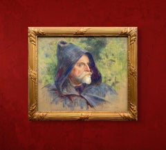 L'homme à la capuche", pastel sur papier d'Emilie Guillaumot-Adan