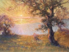 'The Setting Sun' pastel by Jean Bugnard