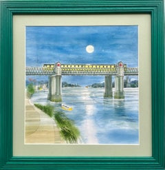 'Kew Railway Bridge' watercolour by Ronald Maddox