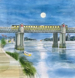 'Kew Railway Bridge' watercolour by Ronald Maddox