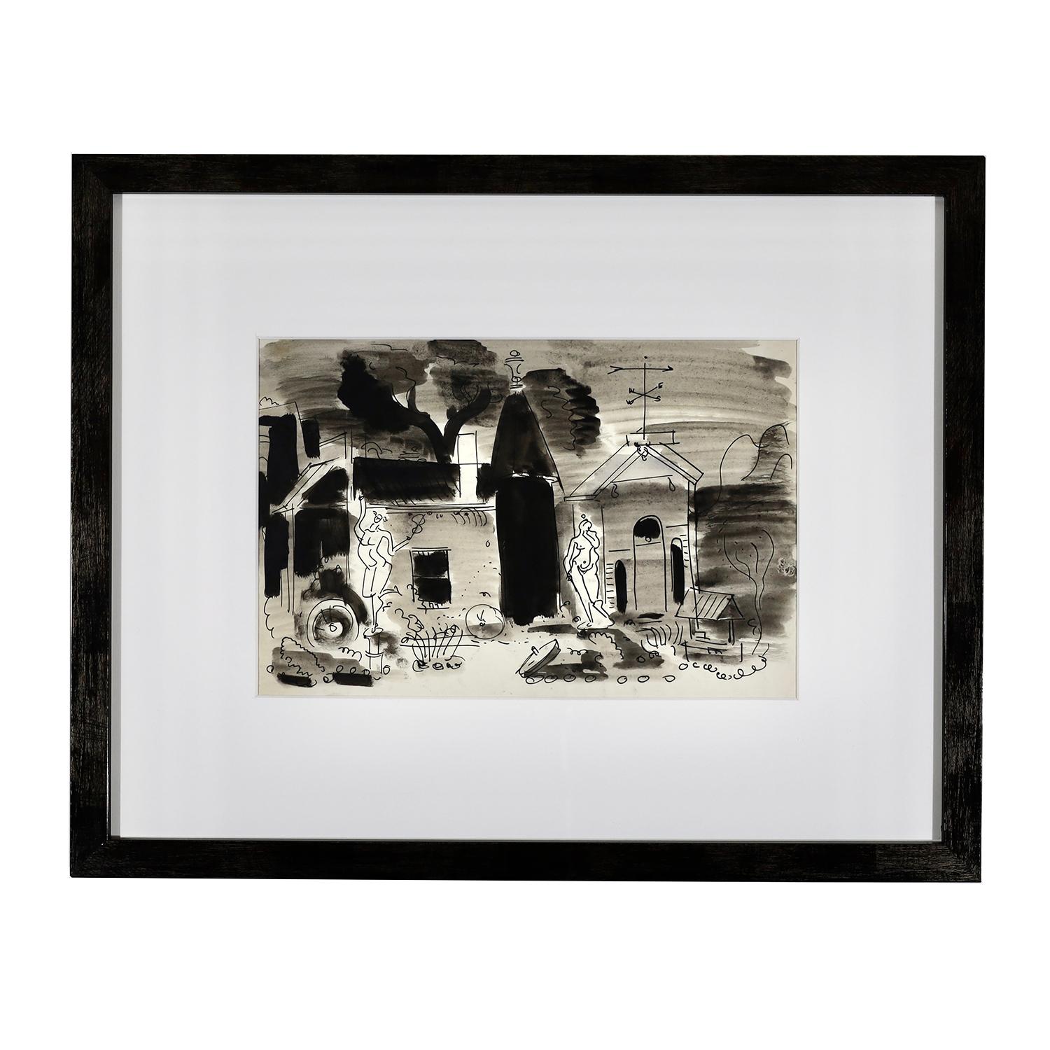 Sculptures dans une cour - Art de Erle Loran