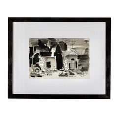 American modernist landscape drawing by a San Francisco Bay Area artist