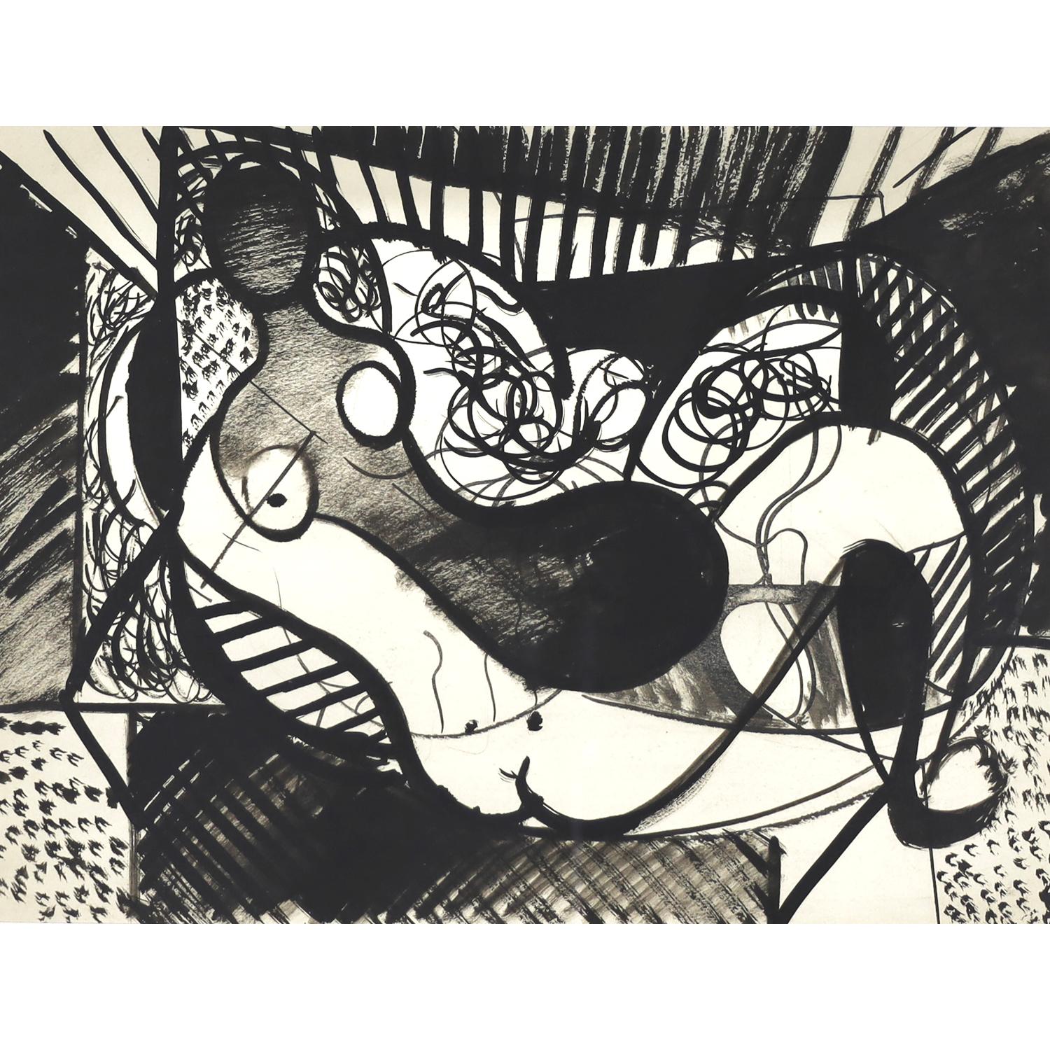 1930s - 1940s Biomorphic nude by a California abstract artist