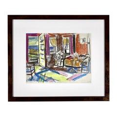 Early California modernist drawing by a well-known San Francisco abstract artist