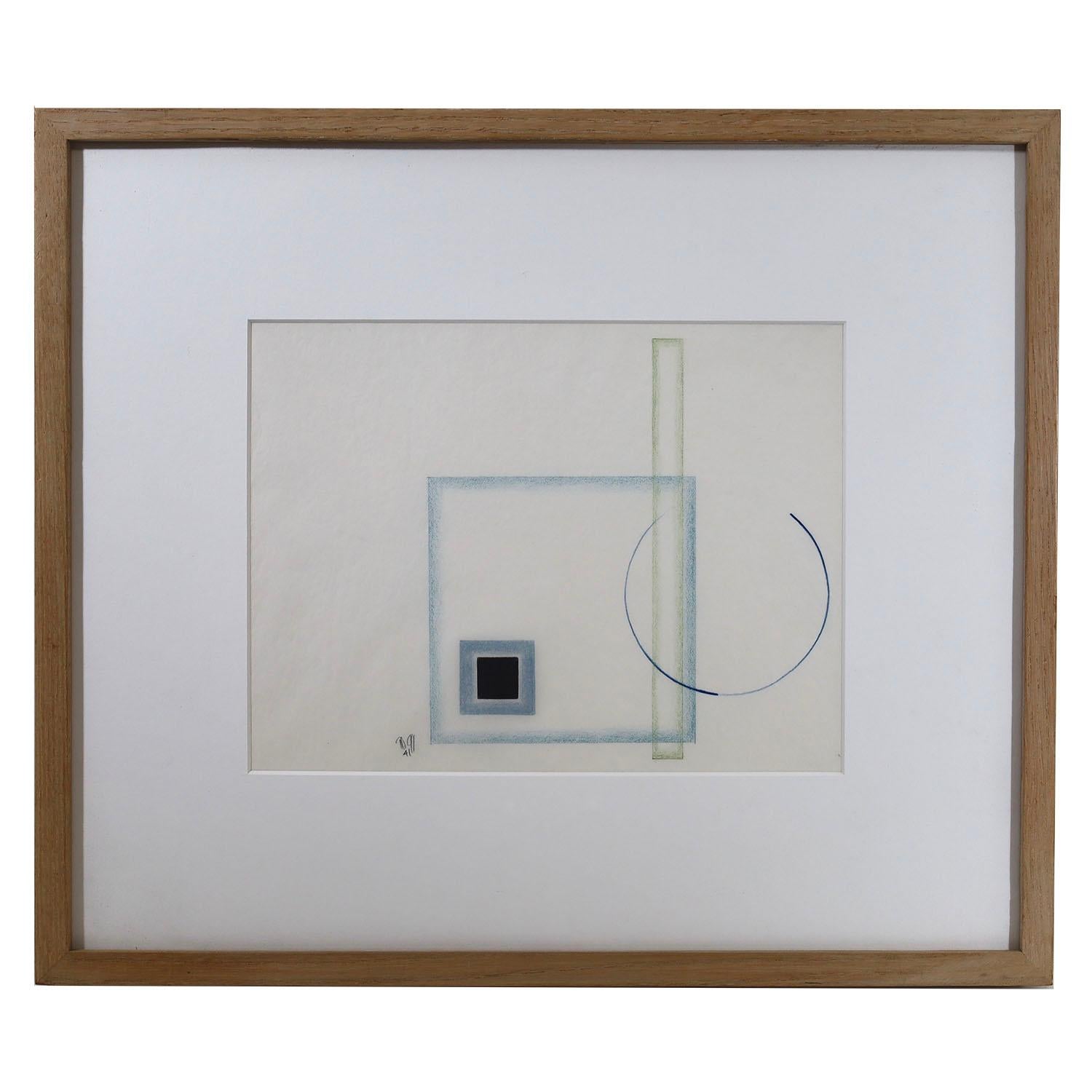 Early abstract drawing created for a historic, pioneering modern film - Art de Dwinell Grant