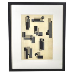 Constructivist collage by a female American abstract artist circa 1935