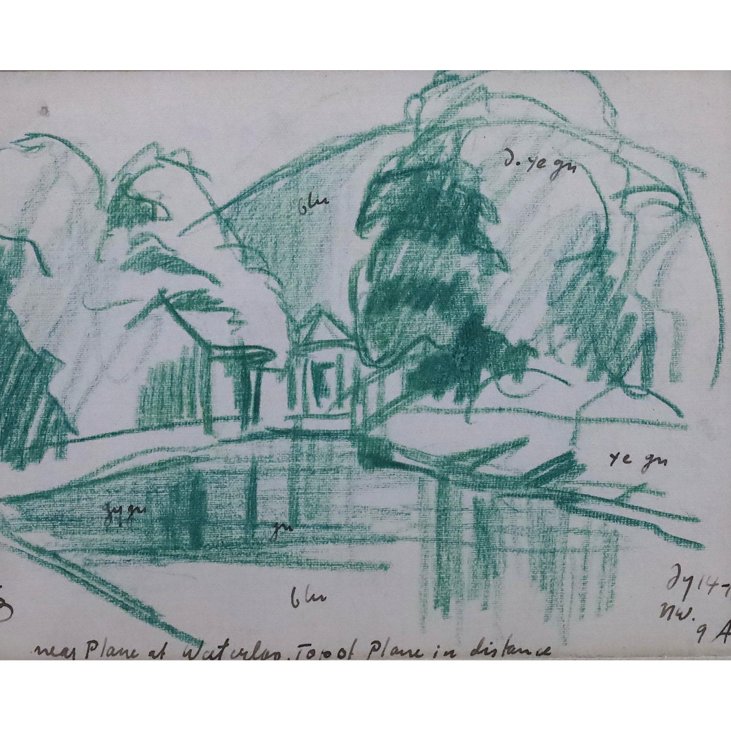 Landscape Art de Oscar Bluemner - Cerca del avión, en Waterloo - Parte superior del avión en la distancia